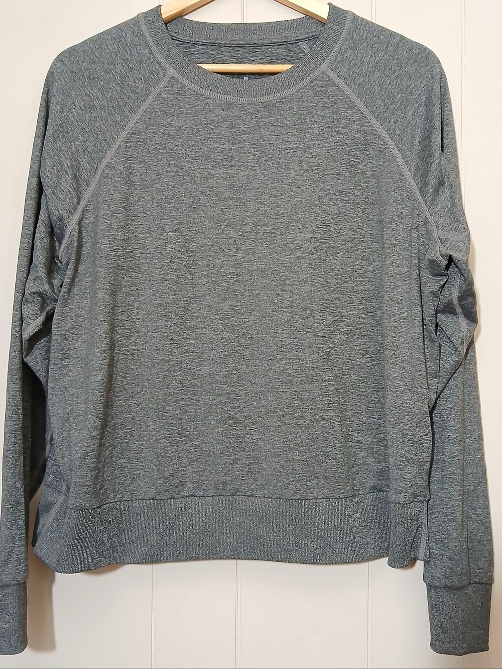 Quince Flowknit Pullover Crew Top Gray Heather - Picture 2 of 8